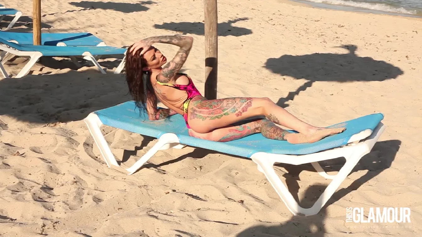 ThisIsGlamour Becky Holt On The Beach BTS XXX